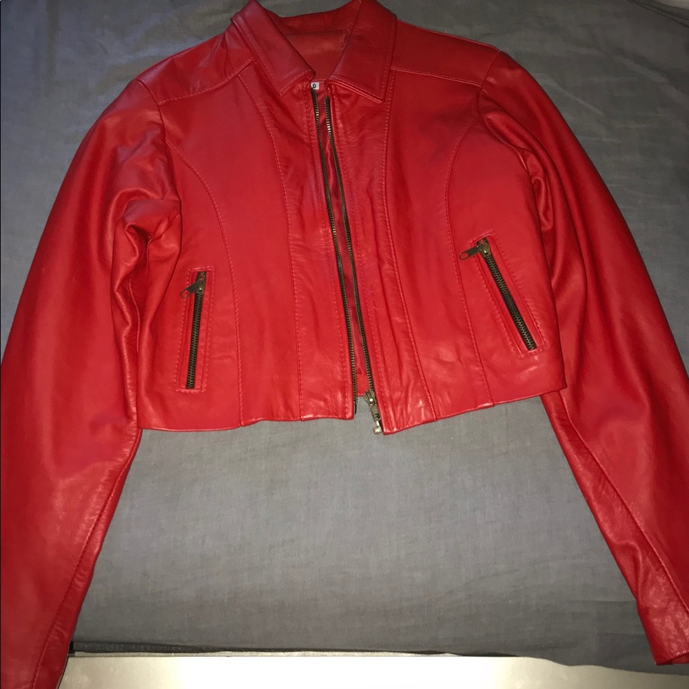 Red leather Jacket